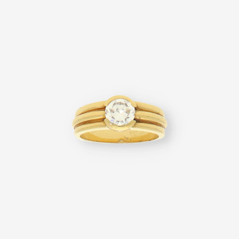 Anillo oro y bri aprox. 0.90 Qt