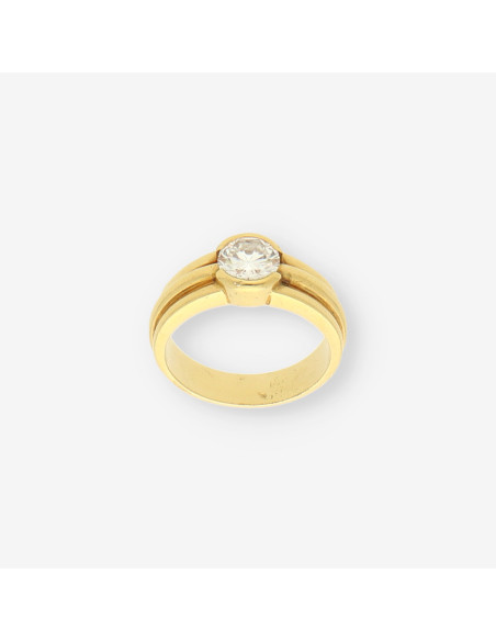 Anillo oro y bri aprox. 0.90 Qt