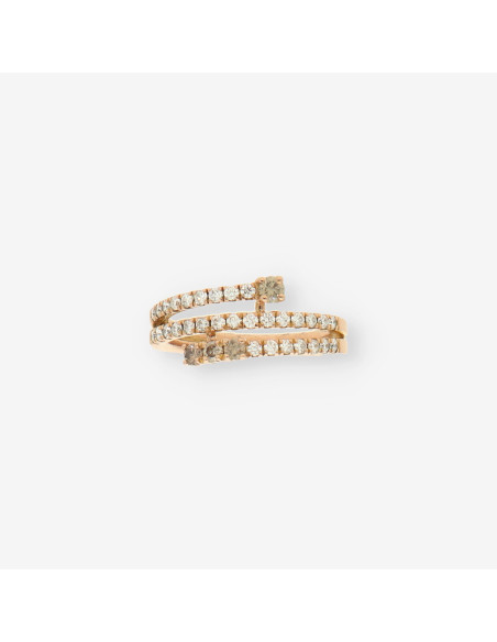 Anillo oro 3 aros y brillantes
