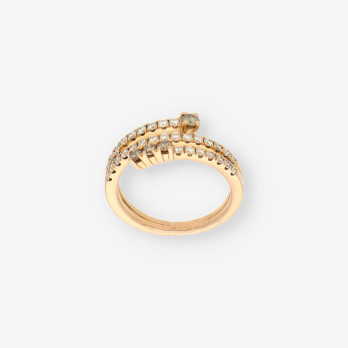 Anillo oro 3 aros y brillantes 2
