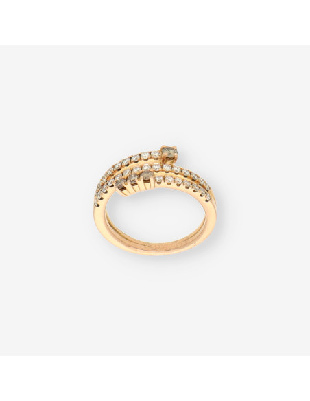 Anillo oro 3 aros y brillantes