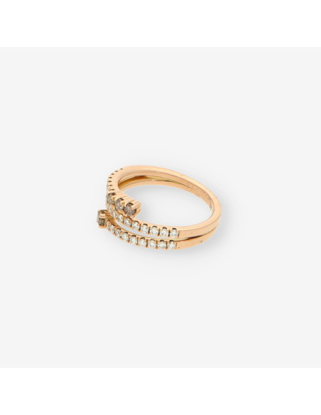 Anillo oro 3 aros y brillantes