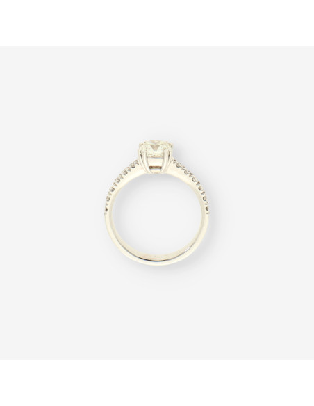Anillo oro bl y brillante cojin 1.25 Ct.