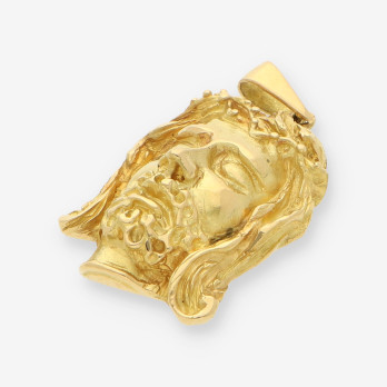 Colgante cara cristo oro 2