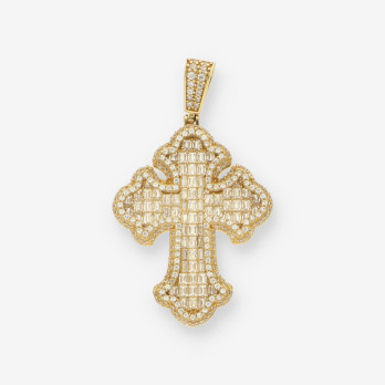 Colgante cruz oro y circonitas