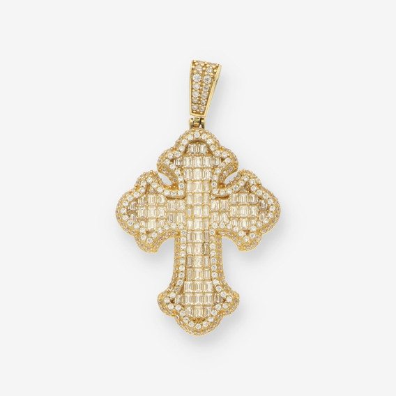 Colgante cruz oro y circonitas