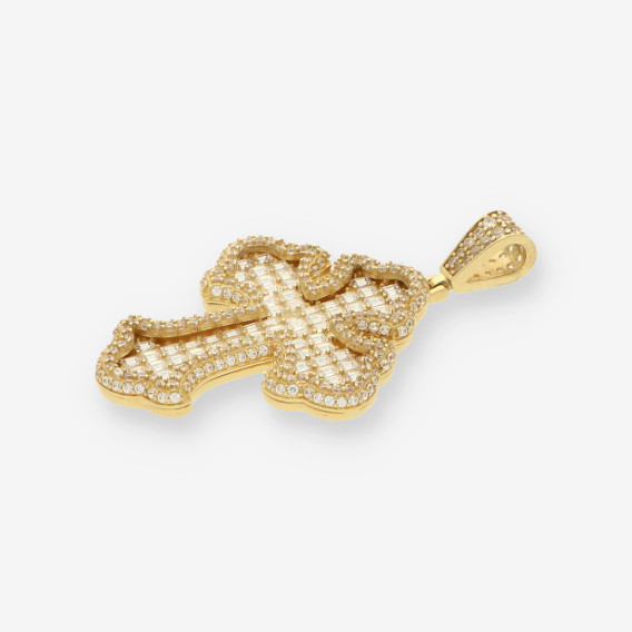 Colgante cruz oro y circonitas