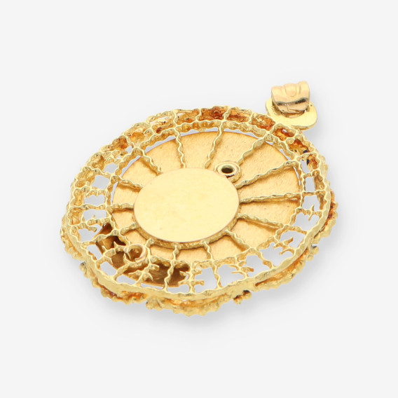 Medalla Virgen Esmalte azul y oro