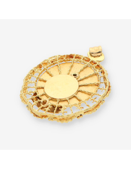 Medalla Virgen Esmalte azul y oro