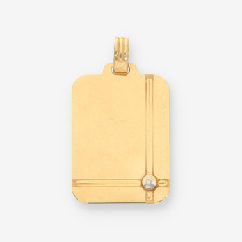 Colgante placa oro