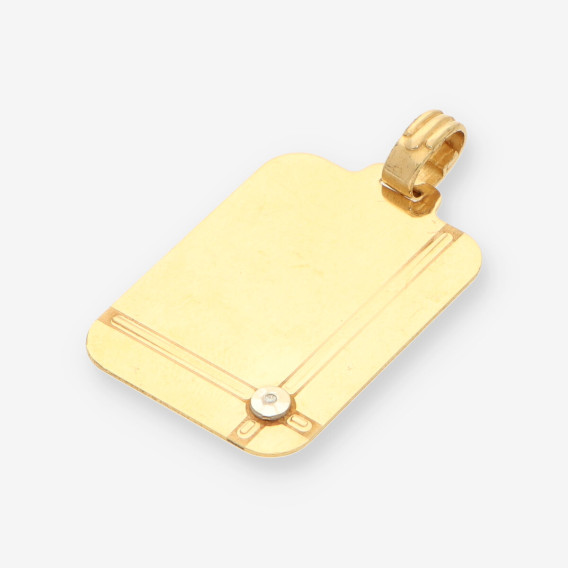 Colgante placa oro