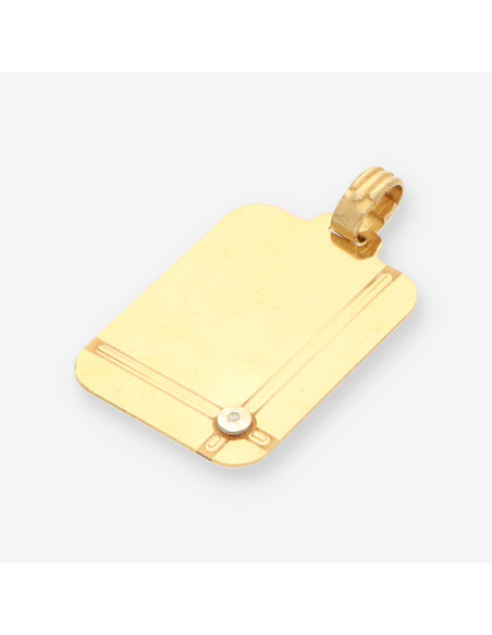 Colgante placa oro