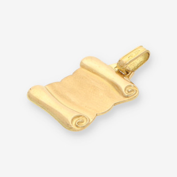 Colgante placa pergamino oro 2