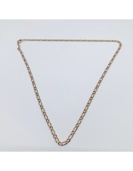 Cadena barbada alterna 1x1 en oro 18kt