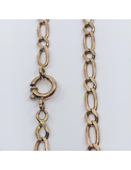 Cadena barbada alterna 1x1 en oro 18kt