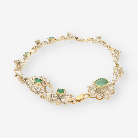Pulsera Vintage Esmeralda y Diamantes
