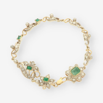 Pulsera Vintage Esmeralda y Diamantes 2