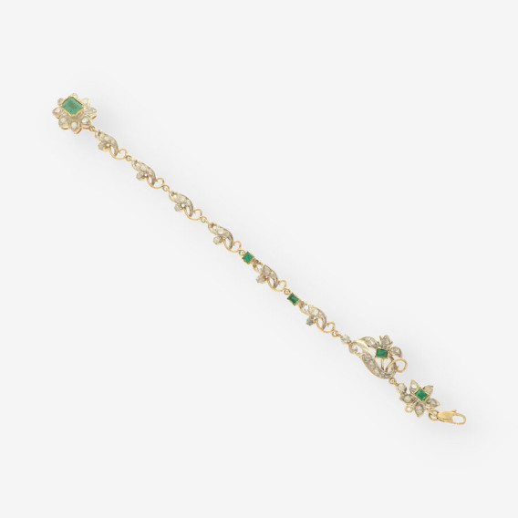 Pulsera Vintage Esmeralda y Diamantes