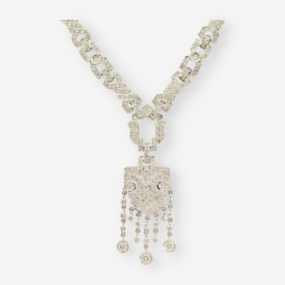 Gargantilla oro blanco y brillantes