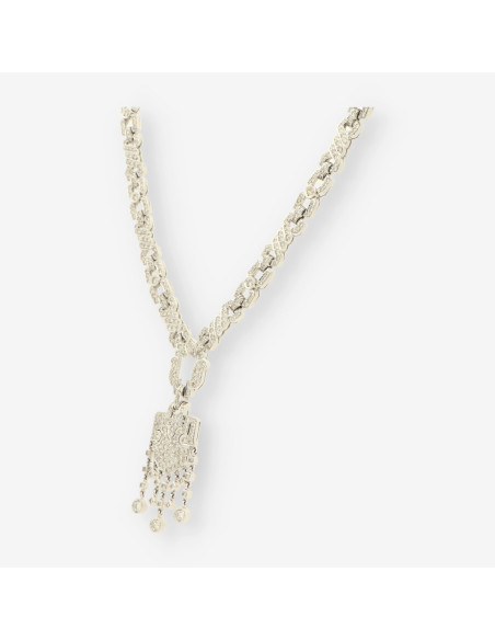 Gargantilla oro blanco y brillantes