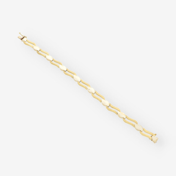 Pulsera oro blanco y amarillo