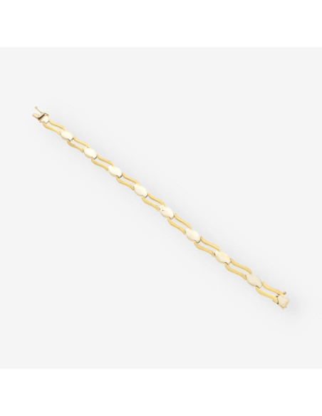 Pulsera oro blanco y amarillo