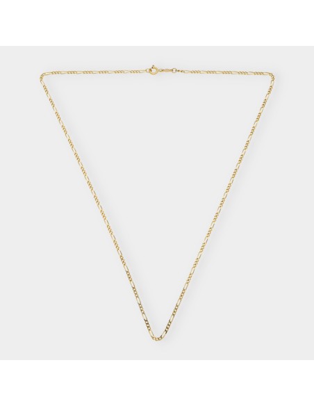 Cadena barbada alterna 3x1 en oro 18kt