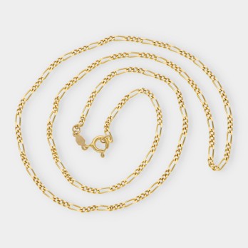 Cadena barbada alterna 3x1 en oro 18kt 2