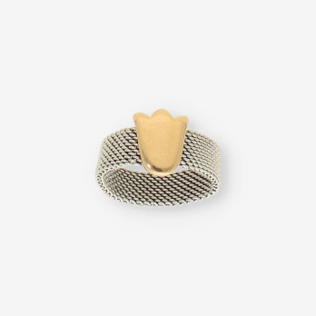Anillo TOUS tulipan acero y oro