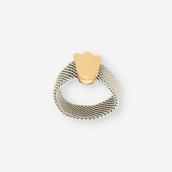 Anillo TOUS tulipan acero y oro 2