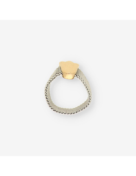 Anillo TOUS tulipan acero y oro