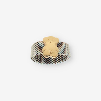 Anillo TOUS oso acero y oro