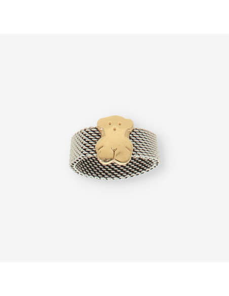 Anillo TOUS oso acero y oro
