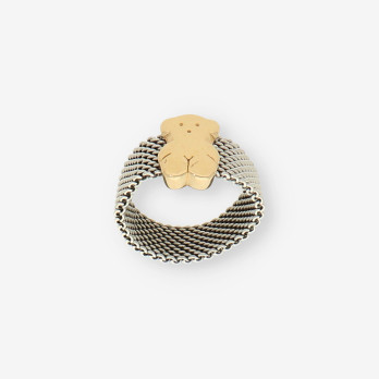Anillo TOUS oso acero y oro 2