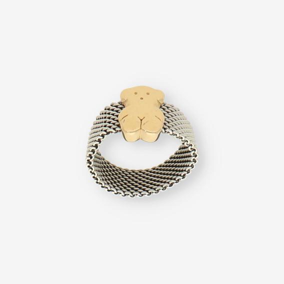 Anillo TOUS oso acero y oro