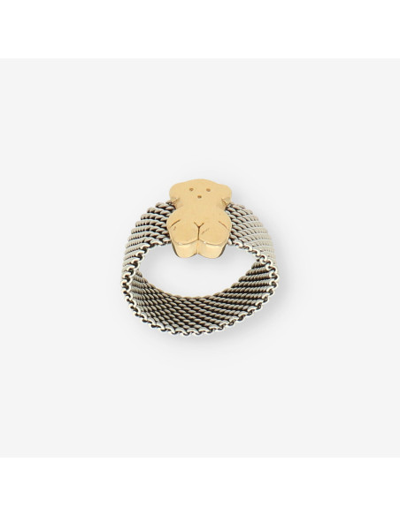 Anillo TOUS oso acero y oro