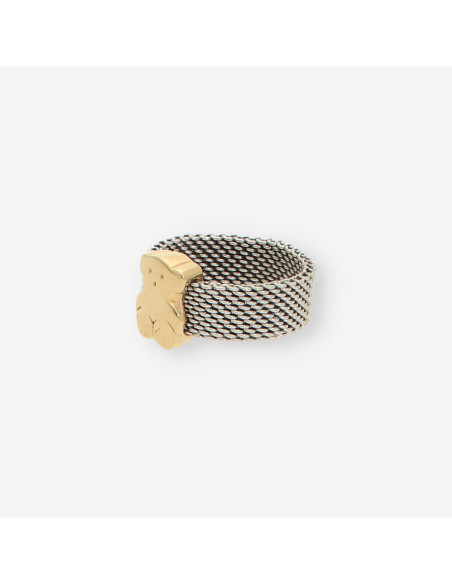 Anillo TOUS oso acero y oro