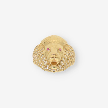 Anillo leÃ³n oro