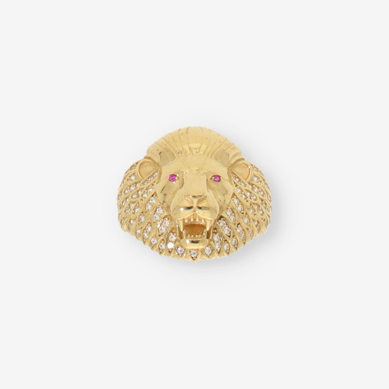 Anillo leÃ³n oro