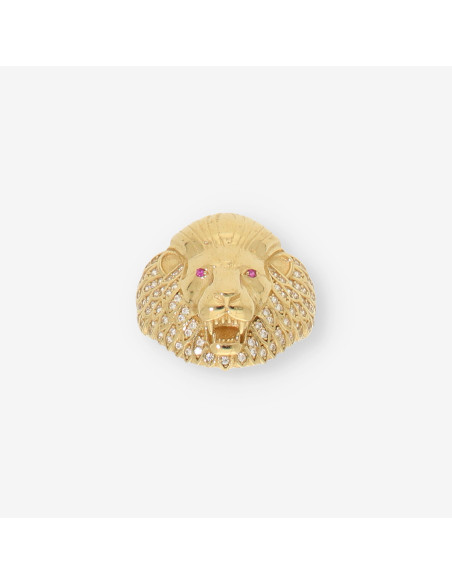 Anillo leÃ³n oro