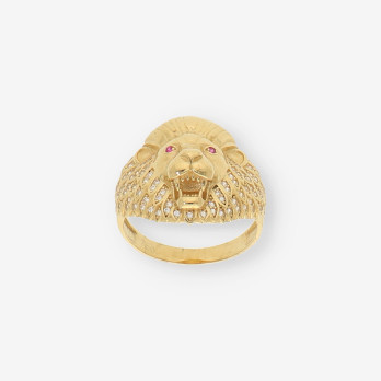 Anillo leÃ³n oro 2