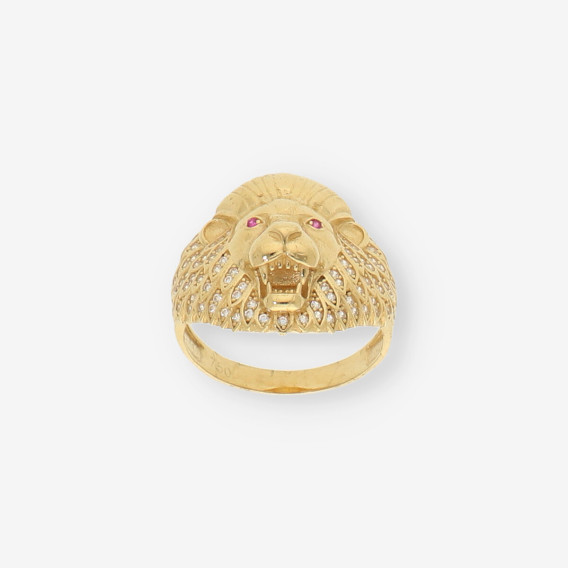 Anillo leÃ³n oro