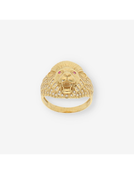 Anillo leÃ³n oro