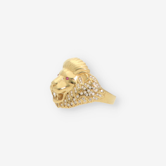 Anillo leÃ³n oro