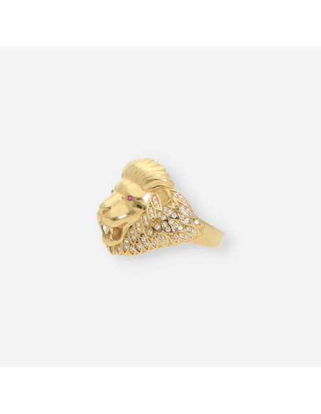 Anillo leÃ³n oro