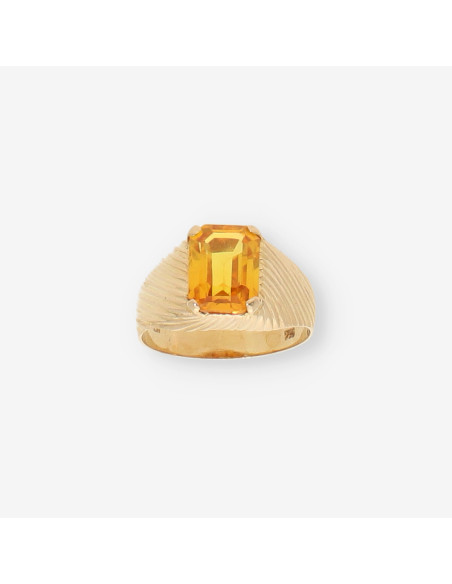 Anillo oro piedra amarilla