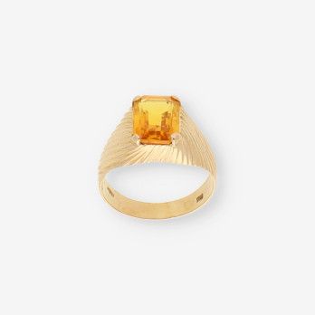 Anillo oro piedra amarilla 2