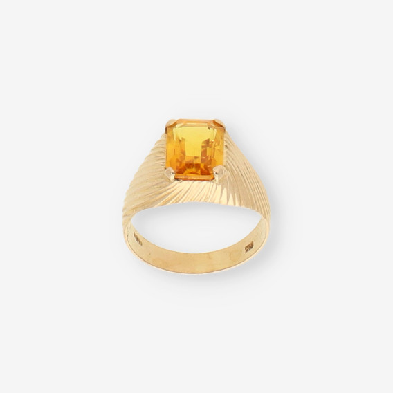 Anillo oro piedra amarilla