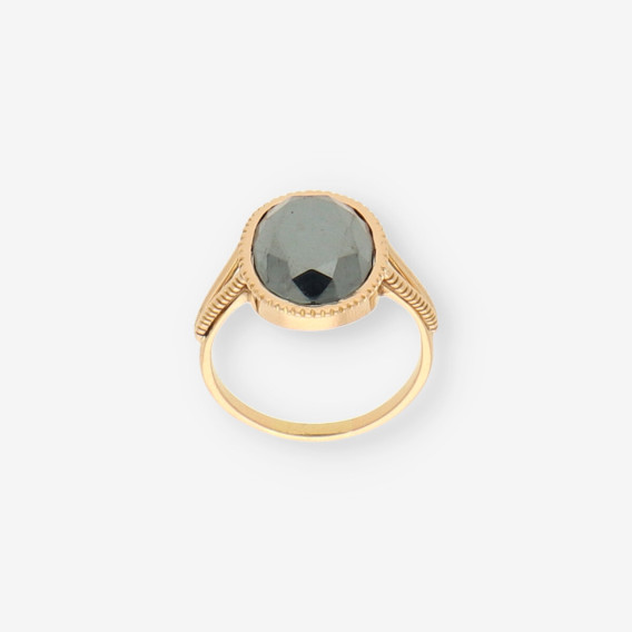 Anillo oro piedra negra