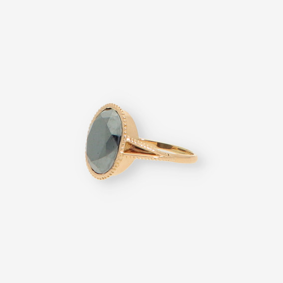 Anillo oro piedra negra